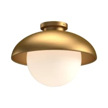 Rubio 11" Wide Semi-Flush Ceiling Fixture with Opal Glass Shade