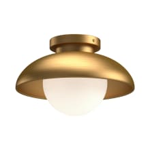 Rubio 16" Wide Semi-Flush Ceiling Fixture with Opal Glass Shade