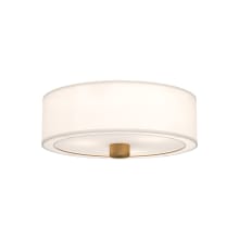 Theo 3 Light 24" Wide Flush Mount Drum Ceiling Fixture with Linen Shade