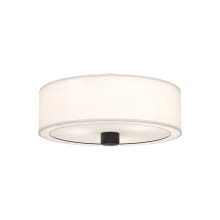 Theo 3 Light 24" Wide Flush Mount Drum Ceiling Fixture with Linen Shade