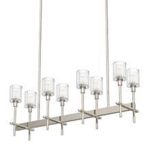 Salita 8 Light 35" Wide Crystal Linear Chandelier with Ribbed Crystal Shades