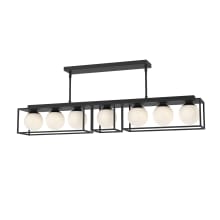 Amelia 7 Light 48" Wide Linear Chandelier with Opal Glass Shades