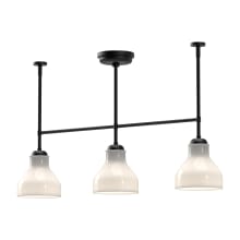 Westlake 3 Light 34" Wide Linear Pendant with Glossy Opal Glass Shades