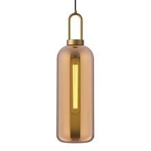 Soji 6" Wide Mini Pendant with a Copper Glass Shade