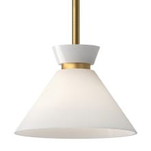 Halston 8" Wide Mini Pendant with Glossy Opal Glass Shade