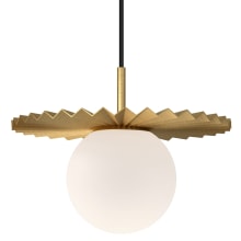 Plume 12" Wide Pendant with Opal Glass Shade