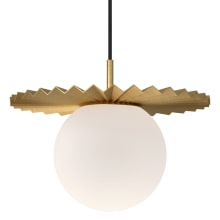 Plume 14" Wide Pendant with Opal Glass Shade