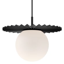 Plume 14" Wide Pendant with Opal Glass Shade