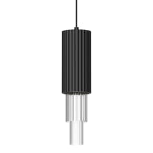 Bordeaux 4" Wide LED Mini Pendant with Clear Ribbed Glass Shade