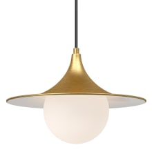 Fuji 13" Wide Pendant with Opal Glass Shade