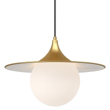 Fuji 16" Wide Pendant with Opal Glass Shade