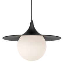 Fuji 16" Wide Pendant with Opal Glass Shade