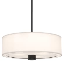 Theo 3 Light 24" Wide Pendant with Linen Shade