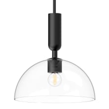 Jude 12" Wide Pendant with Clear Glass Shade