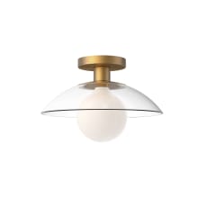 Francesca 12" Wide Semi-Flush Ceiling Fixture with Clear Glass Shade