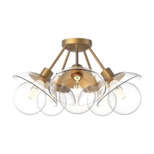 Francesca 5 Light 20" Wide Semi-Flush Ceiling Fixture with Clear Glass Shades