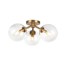 Cassia 3 Light 18" Wide Semi-Flush Globe Ceiling Fixture