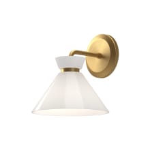 Halston 9" Tall Bathroom Sconce with Glossy Opal Glass Shade