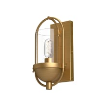 Cyrus 13" Tall Outdoor Wall Sconce with Clear Glass Shade