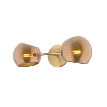 Willow 2 Light 5" Tall Bathroom Sconce with Copper Glass Shades