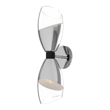 Capri 2 Light 19" Tall Wall Sconce with Clear Glass Shades