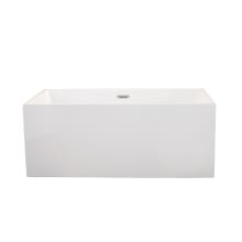 Persephone 59" Free Standing Acrylic Soaking Tub with Center Drain, Drain Assembly, and Overflow