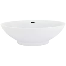 Elbow 67" Free Standing Acrylic Soaking Tub with Center Drain, Drain Assembly, and Overflow