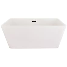 Regina 51" Free Standing Acrylic Soaking Tub with Center Drain, Drain Assembly, and Overflow
