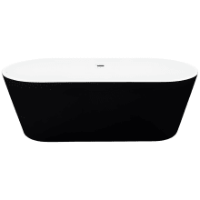 Kaprun 63" Free Standing Acrylic Soaking Tub with Front Drain, Drain Assembly, and Overflow