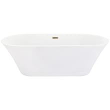 Blarn 65" Free Standing Acrylic Soaking Tub with Front Drain, Drain Assembly, and Overflow