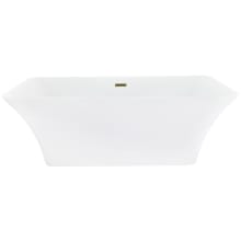 Carani 65" Free Standing Acrylic Soaking Tub with Front Drain, Drain Assembly, and Overflow