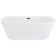 Satchi 67" Free Standing Acrylic Soaking Tub with Center Drain, Drain Assembly, and Overflow
