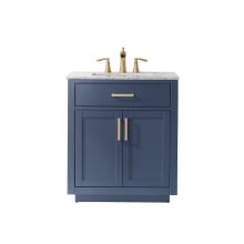 Ivy 30" Free Standing Single Basin Vanity Set with Cabinet and Marble Vanity Top