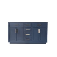 Ivy 60" Double Free Standing Vanity Cabinet Only - Less Vanity Top
