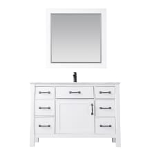 Maribella 48" Free Standing Single Basin Vanity Set with Cabinet, Marble Vanity Top, and Framed Mirror