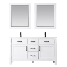 Maribella 60" Free Standing Double Basin Vanity Set with Cabinet, Marble Vanity Top, and Framed Mirrors