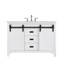 Kinsley 48" Free Standing Single Basin Vanity Set with Cabinet and Marble Vanity Top