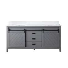 Kinsley 72" Free Standing Double Basin Vanity Set with Cabinet and Engineered Stone Vanity Top