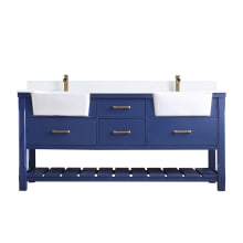 Georgia 72" Free Standing Double Basin Vanity Set with Cabinet and Stone Composite Vanity Top