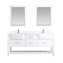 Georgia 72" Free Standing Double Basin Vanity Set with Cabinet, Stone Composite Vanity Top, and Framed Mirrors