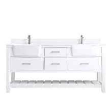 Georgia 72" Free Standing Double Basin Vanity Set with Cabinet and Stone Composite Vanity Top