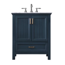 Isla 30" Free Standing Single Basin Vanity Set with Cabinet and Marble Vanity Top