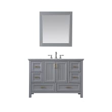Isla 48" Free Standing Single Basin Vanity Set with Cabinet, Marble Vanity Top, and Framed Mirror
