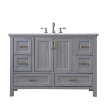 Isla 48" Free Standing Single Basin Vanity Set with Cabinet and Marble Vanity Top