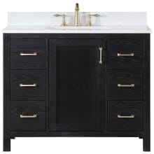 Hadiya 42" Free Standing Single Basin Vanity Set with Cabinet and Stone Composite Vanity Top