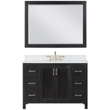 Hadiya 48" Free Standing Single Basin Vanity Set with Cabinet, Stone Composite Vanity Top, and Framed Mirror