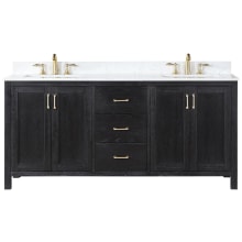 Hadiya 72" Free Standing Double Basin Vanity Set with Cabinet and Stone Composite Vanity Top