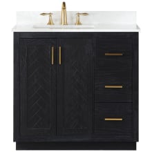 Gazsi 36" Free Standing Single Basin Vanity Set with Cabinet and Stone Composite Vanity Top