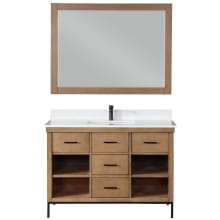 Kesia 48" Free Standing Single Basin Vanity Set with Cabinet, Stone Composite Vanity Top, and Framed Mirror