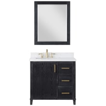 Weiser 36" Free Standing Single Basin Vanity Set with Cabinet, Stone Composite Vanity Top, and Framed Mirror